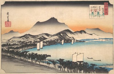 Derült idő Awazunál, kb. 1832., kb. 1832. alkotó: Ando Hiroshige