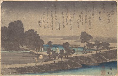 Esti eső Azuma Woodban, kb. 1838., kb. 1838. alkotó: Ando Hiroshige