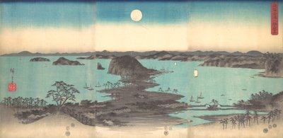 Telihold Kanazawában, Musashi tartományban, 1857, 1857. alkotó: Ando Hiroshige