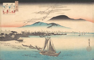 Liba repül le Katadába. alkotó: Ando Hiroshige