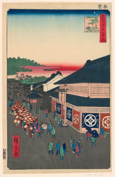 Hirokoji sugárút (Shitaya Hirokoji) 13. a Száz sorozatból Edo híres kilátásai alkotó: Ando Hiroshige