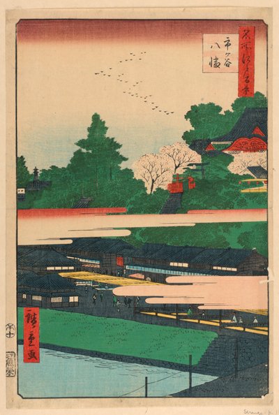 Ichigaya Hachiman a Series 100 Views of Edo-ból alkotó: Ando Hiroshige