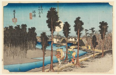Numazu Eve személy g, tagja te ötvenhárom S tachi hang s f te városi fok alacsonyabb d (városi fok goshuzan tsugi) alkotó: Ando Hiroshige