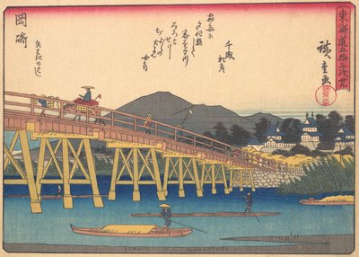 Okazaki, A Tokaido út ötvenhárom állomása című sorozatból, eleje..., 20. század eleje. alkotó: Ando Hiroshige