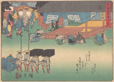 Seki, A Tokaido út ötvenhárom állomása című sorozatból, 20. eleje..., 20. század eleje. alkotó: Ando Hiroshige