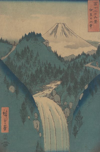 Kilátás Fuji sanra a hegyekből Izu Izu no Sanchu tartományban, a sorozatból, 1858. alkotó: Ando Hiroshige