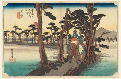 Yoshiwara, Fuji, ritka kilátás, tag te fifty-three S sound s of te urbane alsó d (városi fokos főhegy következő) alkotó: Ando Hiroshige