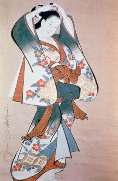 "Állandó szépség, rendezi a haját", c1714 alkotó: Ando Kaigetsudo