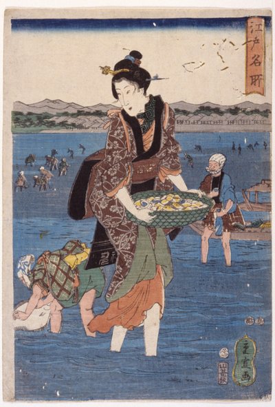 (Nagy gázló női alak) alkotó: Ando or Utagawa Hiroshige