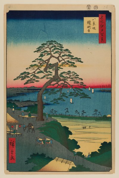 Páncélos fenyő, Hakkeisaka alkotó: Ando or Utagawa Hiroshige