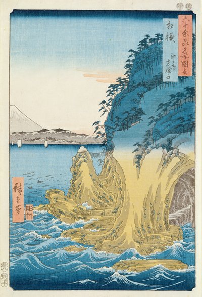 Barlangok Enoshimában, Sagami tartományban (fatömbnyomat) alkotó: Ando or Utagawa Hiroshige
