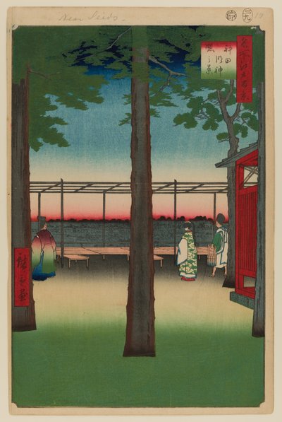 Hajnal a Kanda Myojin szentélynél alkotó: Ando or Utagawa Hiroshige