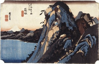 Hakone (színes fatömbnyomat) alkotó: Ando or Utagawa Hiroshige