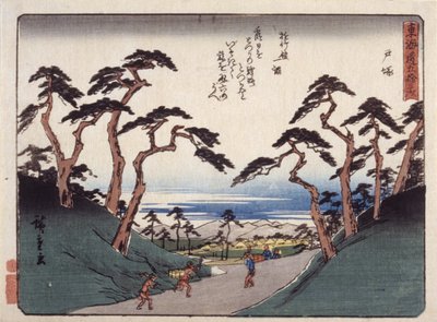 Hodogaya (színes fatömbnyomat) alkotó: Ando or Utagawa Hiroshige