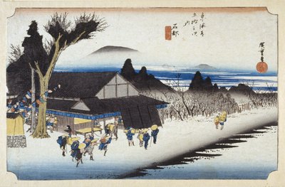 Ishibe (színes fatömb nyomat) alkotó: Ando or Utagawa Hiroshige