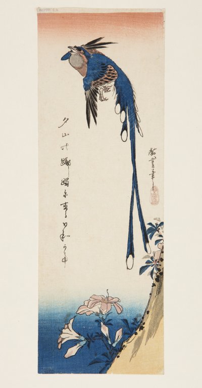 Szarka és azálea (színes fatömbnyomat) alkotó: Ando or Utagawa Hiroshige