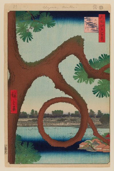 Moon Pine, Ueno alkotó: Ando or Utagawa Hiroshige