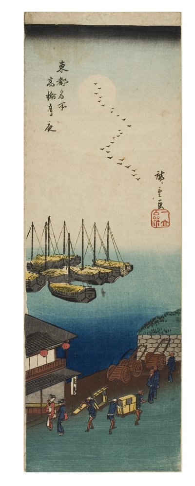 Holdfényes este Takanawában a Híres nézetek a keleti fővárosról sorozatból, 1837-1838 körül (fametszet, papír) alkotó: Ando or Utagawa Hiroshige