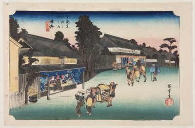 Narumi: Famou s Arimatsu Chie d Fabri c (Narumi, Meibutsu Arimatsu Shibori) alkotó: Ando or Utagawa Hiroshige