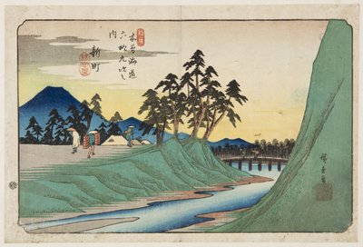 No. 12, Shinmachi (színes fatömbnyomat) alkotó: Ando or Utagawa Hiroshige