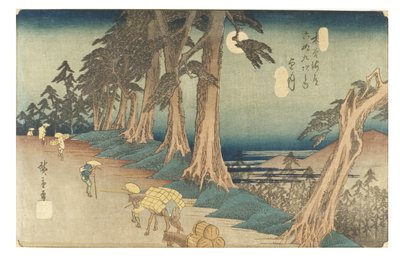 No. 26 Holdfény (Mochizuk)i - Az út menti fenyők alatt
Telihold, Edo-korszak alkotó: Ando or Utagawa Hiroshige