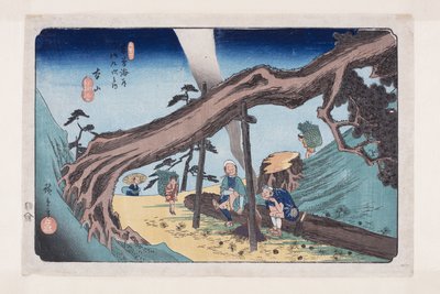 No. 33, Motoyama (színes fatömbnyomat) alkotó: Ando or Utagawa Hiroshige