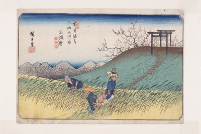 No. 42, Midono (színes fatömbnyomat) alkotó: Ando or Utagawa Hiroshige