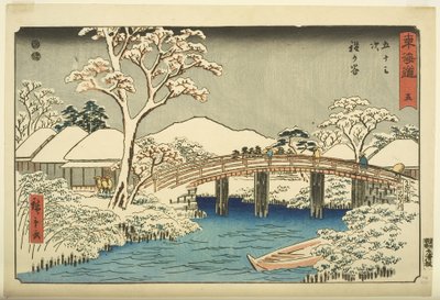 nak,-nek. 5, Hougaya: Te Katara Rie r és Katara B Rige (Hokkaiya, Katara ga Watarabashi) alkotó: Ando or Utagawa Hiroshige
