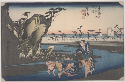 Okitsu folyó alkotó: Ando or Utagawa Hiroshige