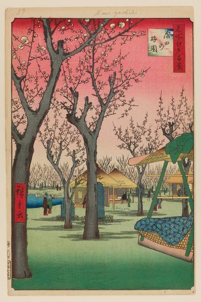 Szilvakert, Kamata (Kamata no Umezono) alkotó: Ando or Utagawa Hiroshige