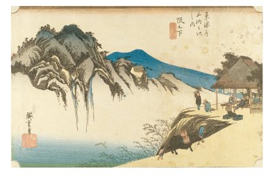 Saka no shita: A Tokaido ötvenhárom állomása című sorozatból, 1831-1834 körül (fametszet, papír). alkotó: Ando or Utagawa Hiroshige