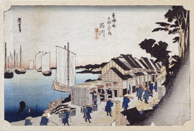 Shinagawa (színes fatömbnyomat) alkotó: Ando or Utagawa Hiroshige