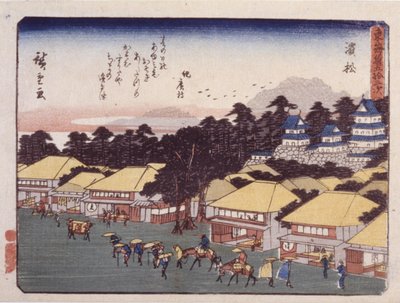 Station 30, Hamamatsu (színes fatömbnyomat) alkotó: Ando or Utagawa Hiroshige