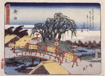 36. állomás, Goyu; Kyoka Tokaido sorozat (színes fatömbnyomat) alkotó: Ando or Utagawa Hiroshige