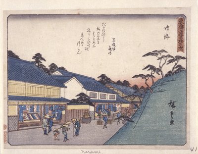 Station 41, Narumi (színes fatömbnyomat) alkotó: Ando or Utagawa Hiroshige