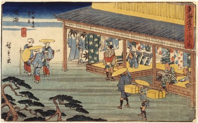 Station 41, Narumi (színes fatömbnyomat, ceruza) alkotó: Ando or Utagawa Hiroshige