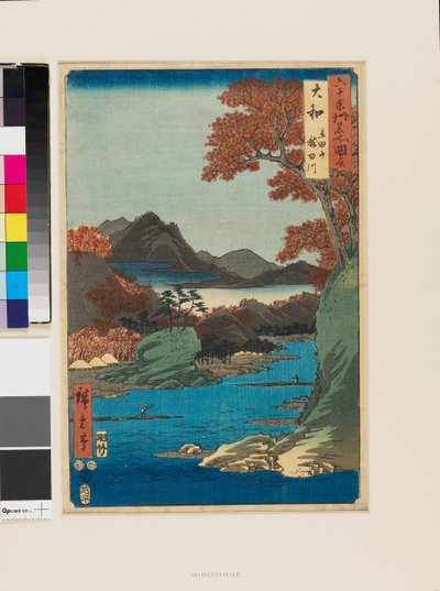 A Tatsuta-hegység és a Tatsuta-folyó alkotó: Ando or Utagawa Hiroshige