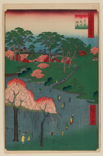 Templomkertek, Nippori alkotó: Ando or Utagawa Hiroshige