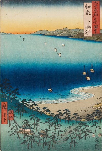 Takashi strandja Izumi tartományban alkotó: Ando or Utagawa Hiroshige