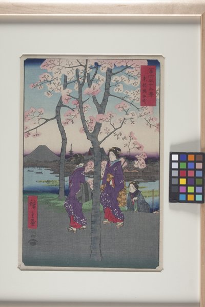 A Sumida rakpart a keleti fővárosban (T?to: Sumida Tei) (színes fatömbnyomat) alkotó: Ando or Utagawa Hiroshige