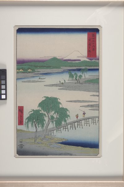 A Tama folyó Musasi tartományban (Musashi Tamagawa) (színes fatömbnyomat) alkotó: Ando or Utagawa Hiroshige
