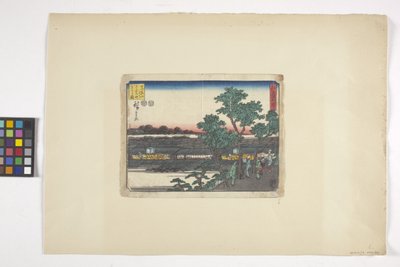 Saruwakacho kilátása Matsuchiyamáról (színes fametszet) alkotó: Ando or Utagawa Hiroshige
