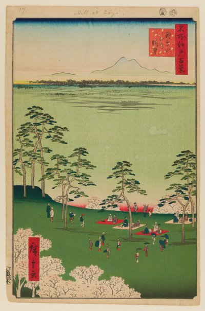 Kilátás északra Asukayamából alkotó: Ando or Utagawa Hiroshige