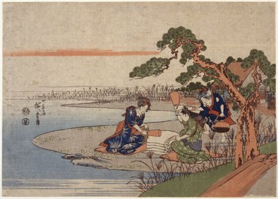Nők előkészítő ruha (színes fatömb nyomat) alkotó: Ando or Utagawa Hiroshige