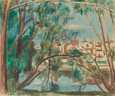 A Szajna partja Carrières-sur-Seine-nél alkotó: Andre Derain