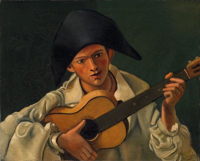 Harlekin mellszobor gitárral alkotó: Andre Derain