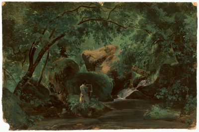 Erdőbelső festővel, Civita Castellana, 18251830. alkotó: André Giroux