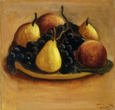 Körte, őszibarack és szőlő; Poires, Peches et Raisins (körték, őszibarackok és mazsolák) alkotó: Andre Derain