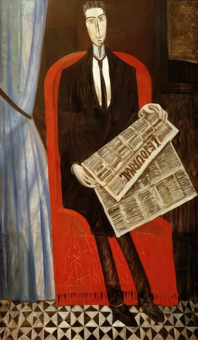 Az újság számára ismeretlen férfi portréja alkotó: Andre Derain
