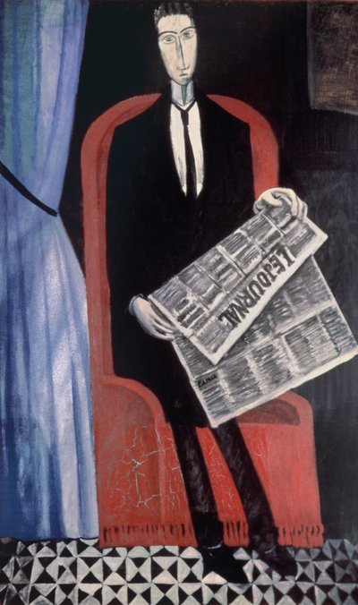 Egy férfi portréja egy újsággal alkotó: Andre Derain